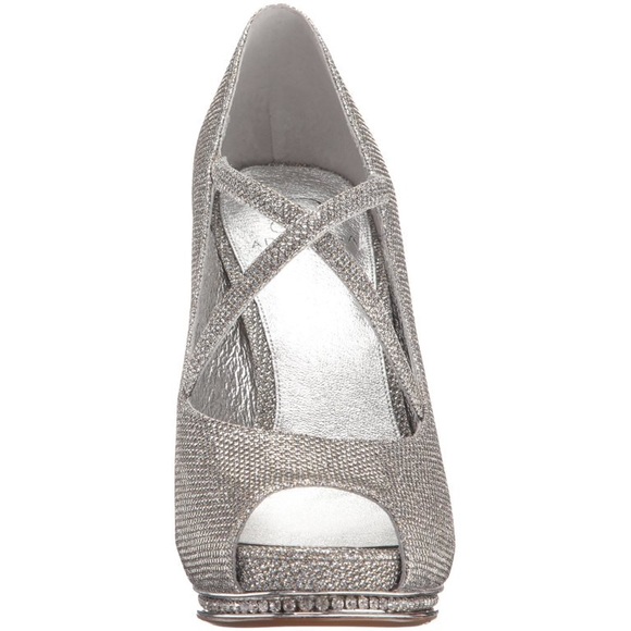 Size 10 Adrianna Papell “Golda” Sparkle Rhinestone platform heels - Picture 5 of 15